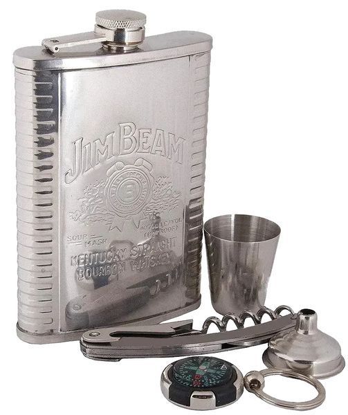 Набір подарунковий Фляга +Компас + Мультиніж+ Рюмка Jim Beam 255 мл JB25 фото