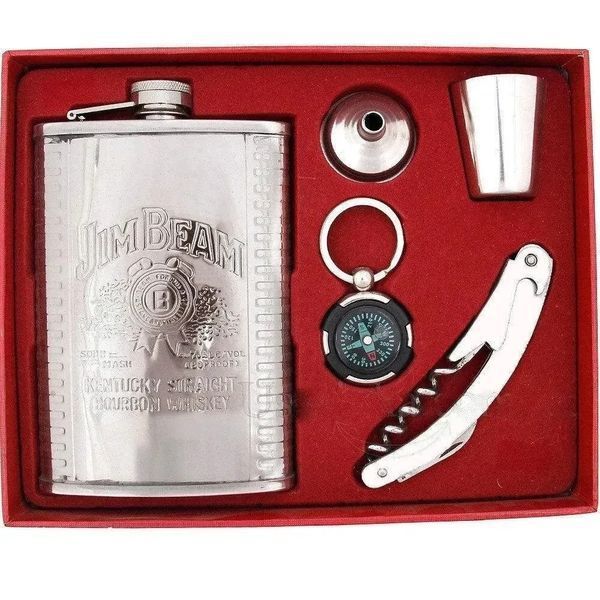 Набір подарунковий Фляга +Компас + Мультиніж+ Рюмка Jim Beam 255 мл JB25 фото