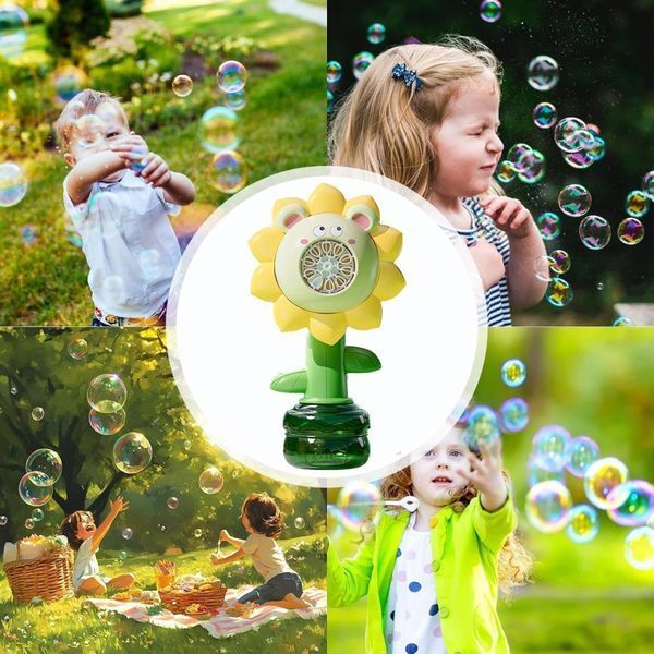 Мильні бульбашки Flower Bubble Machine BJC-5A(Bear-Yellow) зі світлом BJC-5A(Bear-Yellow) фото