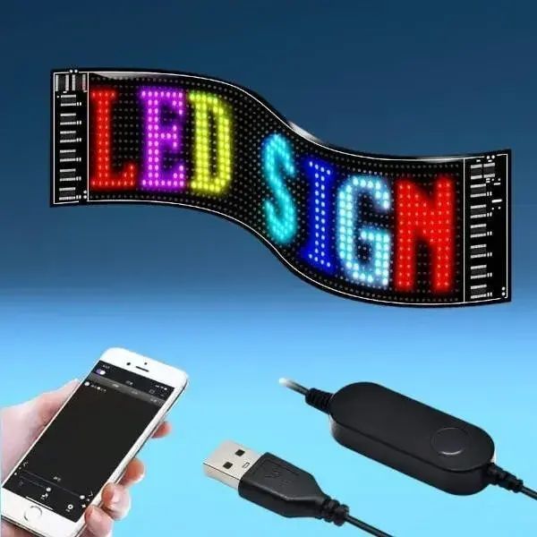 Гибкий экран LED Matrix Panel APP wifi rgb 192mm 898mm (HRP-1696PLUS) ART-0568 sp9941 фото