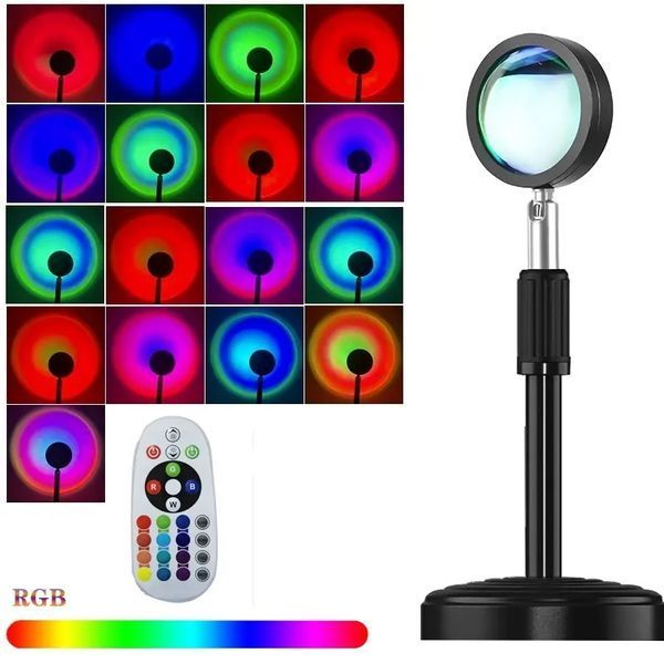 Sunset Lamp RGB 16 кольорів - проекційний світильник заходу сонця, світанку з пультом mu88552036 фото