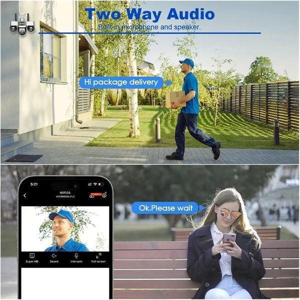 Вулична 4G камера відеоспостереження 15MP , 3 об'єктива /Поворотна камера спостереження / Smart Net Camera SC28 V380 PRO G0588 фото