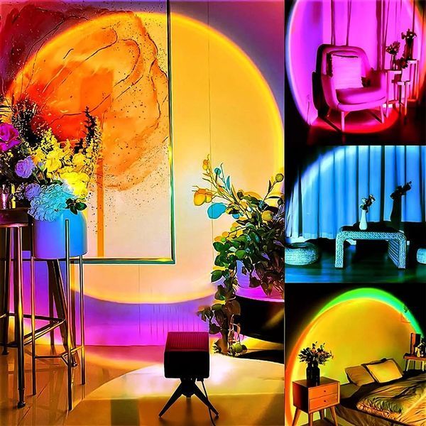 Sunset Lamp RGB 16 кольорів - проекційний світильник заходу сонця, світанку з пультом mu88552036 фото
