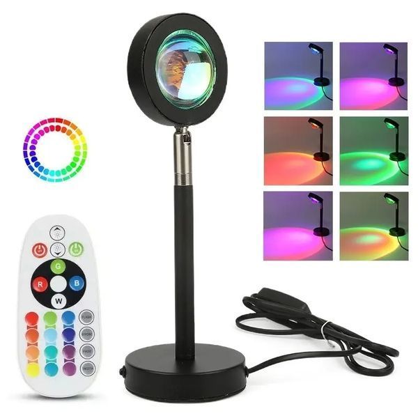Sunset Lamp RGB 16 кольорів - проекційний світильник заходу сонця, світанку з пультом mu88552036 фото