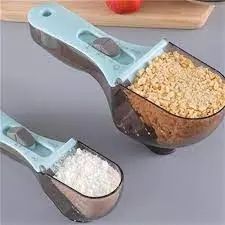Регульовані пластикові мірні ложки 2 штуки Adjustable measuring spoon mu8873567 фото