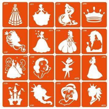 Набір трафаретів для біо-тату "Princess" princess-16 princess-16 фото