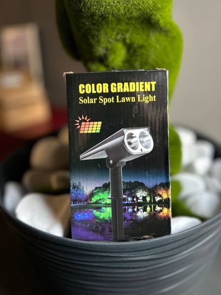 Садовий LED світильник на сонячній батареї Color Gradient Solar Spot Lawn Light AZ957 фото
