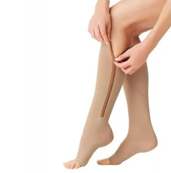 Компресійні гольфи Zip Sox, шкарпетки від варикозу Бежеві 8011319/2 фото