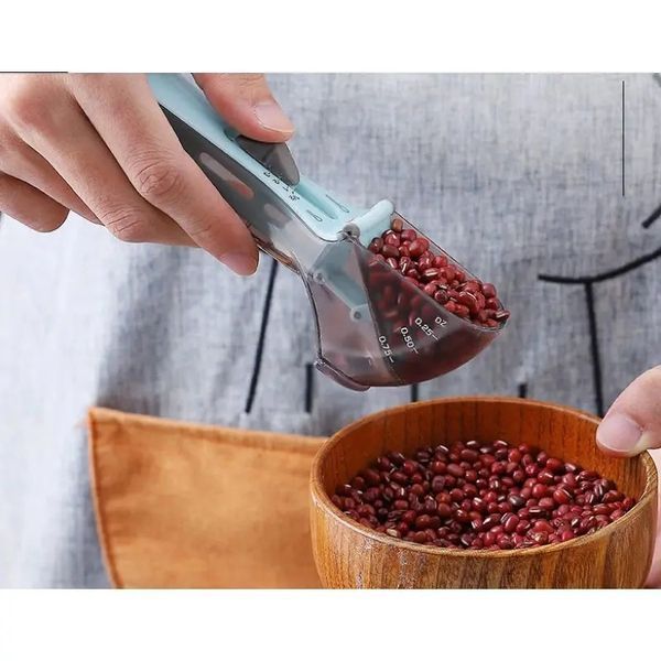 Регульовані пластикові мірні ложки 2 штуки Adjustable measuring spoon mu8873567 фото
