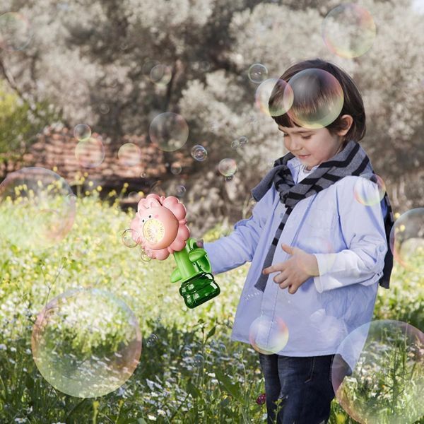 Мильні бульбашки Flower Bubble Machine BJC-5A(Bunny-Pink) зі світлом BJC-5A(Bunny-Pink) фото