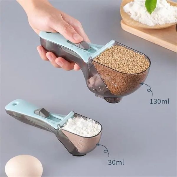 Регульовані пластикові мірні ложки 2 штуки Adjustable measuring spoon mu8873567 фото