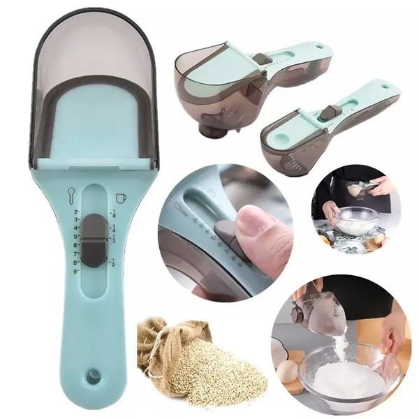 Регульовані пластикові мірні ложки 2 штуки Adjustable measuring spoon mu8873567 фото