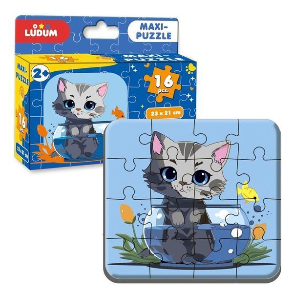 Дитячі пазл "Котик 1" Maxi-Puzzle ME5032-02, 16 елементів 23х21 см ME5032-02 фото