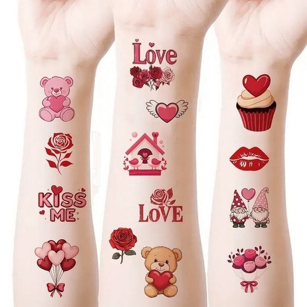 Набір тимчасових тату "Любов № 2" Love-tattoo-mini-set-2-10, 12 х 7 см 10 шт Love-tattoo-mini-set-2-10 фото