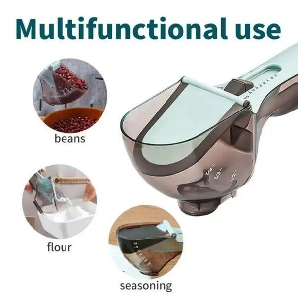 Регульовані пластикові мірні ложки 2 штуки Adjustable measuring spoon mu8873567 фото