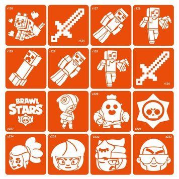 Набір трафаретів для біо-тату "Minecraft_Brawl-Stars" Minecraft_Brawl-Stars_16 Minecraft_Brawl-Stars_16 фото