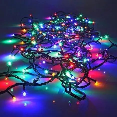 Світлодіодна Гірлянда нитка 401 led RGB різнокольорова (чорний провід) sa3.5*5432180 фото
