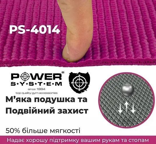 Килимок для йоги power system fitness yoga pr3845 фото