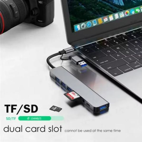 Мультифункціональний USB-хаб 8 в 1, універсальний адаптер, концентратор із входом Type-C, кардрідер, HDTV+PD+USB 3.0+SD+TF+Type-C Jam47481 фото
