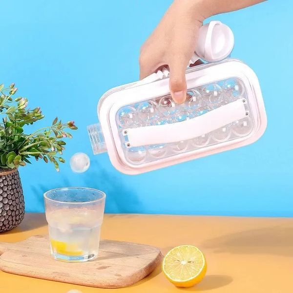 Портативна силіконова форма для льоду пляшка 2 в 1 ICE CUBE TRAY складана на 17 кульок 2054896320 фото