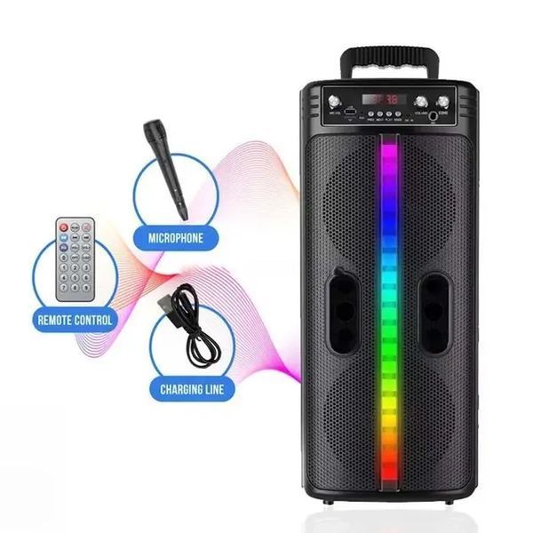 Портативна бездротова Bluetooth колонка-караоке TTD-2806 RGB-підсвічування, мікрофон, пульт ДК VEN-2806 фото