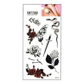 Тимчасове татуювання "Метелики - Троянди Tattoo" 1020-HM1595 1020-HM1595 фото