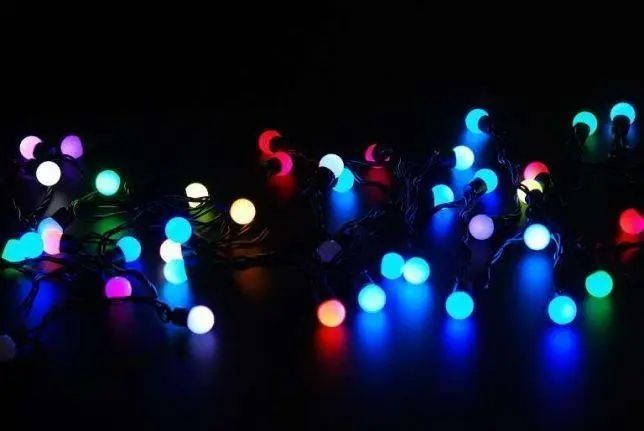 Гірлянда матова кулька 28LED 5м (флеш) 10мм, Новорічна бахрама, Світлодіодна гірлянда, Вулична гірлянда mu13829 фото