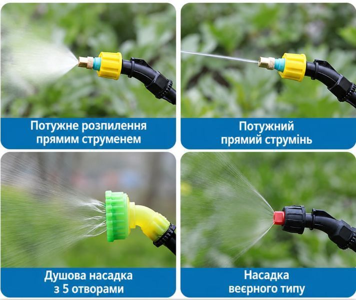 Електричний акумуляторний садовий обприскувач 8л + 3 насадки / Переносний оприприскувач для газону з висувною ручкою 66см 24476024 фото