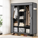 Універсальна тканинна шафа для зберігання речей HCX WARDROBE NEW CL-128 / Складаний органайзер для одягу 170х130х45см Jam8694 фото 1