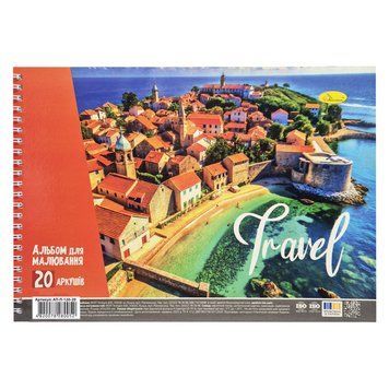 Альбом для малювання Travel АП-0308-12, 20 аркушів, 100 г/м2 АП-0308-12 фото