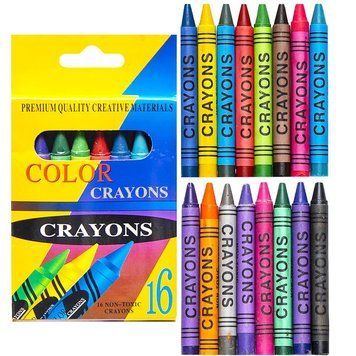 Воскові олівці 16 кольорів CRAYONS 2016A 2016A фото