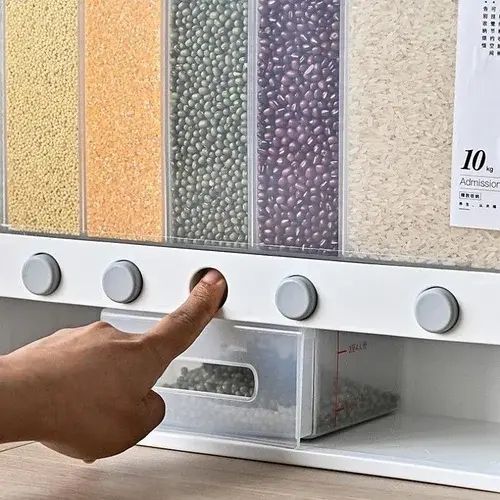 Органайзер на 6 секцій для сипучих продуктів Assorted Grain Rice Bucket диспенсер для круп, дозатор для цукру 5095878 фото