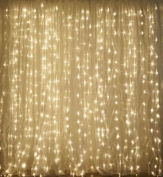 Гірлянда водоспад 320 LED 5mm 3м/2м теплий колір на прозорому дроті dl9658231 фото