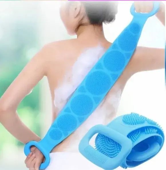 Силіконова щітка, що очищає мочалка - Silicone bath towel масажна для душу і ванни 20500000017 фото