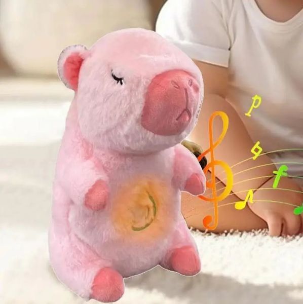 Білий Інтерактивна дихаюча Капібара Snuggle Pulse CapyBuddy 30 см м'яка плюшева іграшка 6260151-B/1 фото