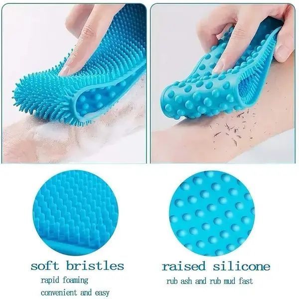 Силіконова щітка, що очищає мочалка - Silicone bath towel масажна для душу і ванни 20500000017 фото