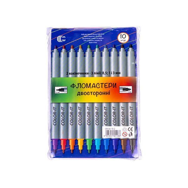 Дитячі Фломастери "Двосторонній" COLOR-IT 108-10F 10 кольорів 108-10F фото