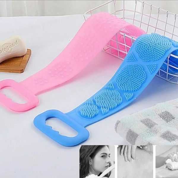 Силіконова щітка, що очищає мочалка - Silicone bath towel масажна для душу і ванни 20500000017 фото
