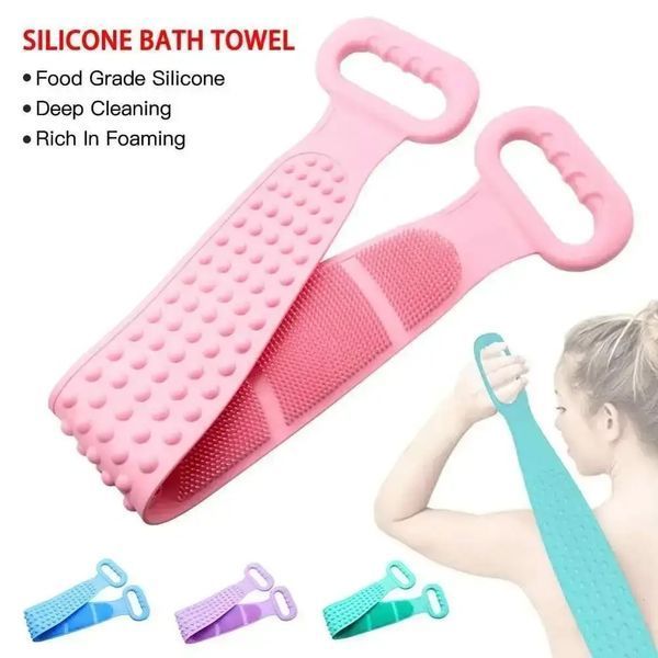 Силіконова щітка, що очищає мочалка - Silicone bath towel масажна для душу і ванни 20500000017 фото