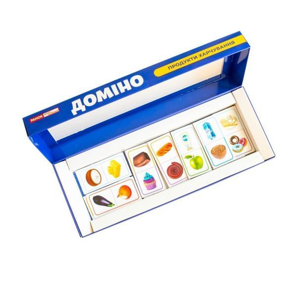 Дитяча настільна гра "Доміно. Продукти харчування" 10109169, 28 карток 10109169 фото