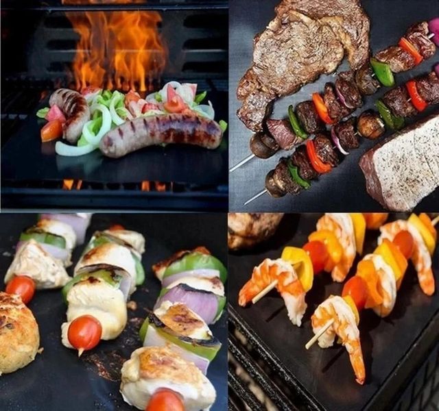 BBQ grill sheet гриль мат портативний антипригарним покриттям 33 Х 40 см для овочів, м'яса, морепродуктів BBQ3340 фото