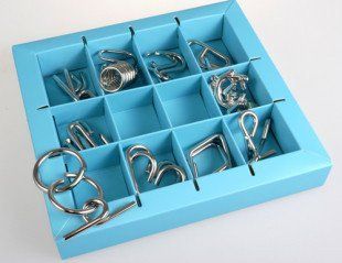 Набір головоломок 10 Metall Puzzles blue Eureka 3D Puzzle 473356, 10 головоломок 473356 фото