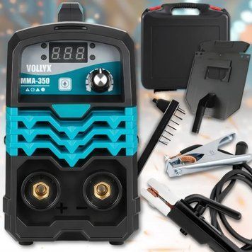 Зварювальний апарат інверторного типу з дисплеєм та кейсом Volllyx MMA-350 220V G6447 фото