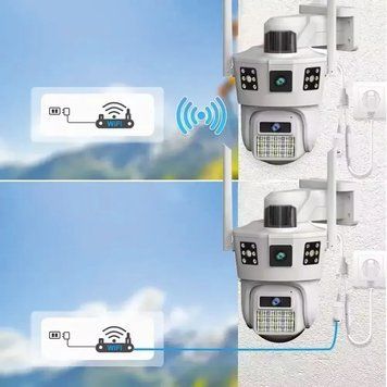 Wi Fi камера відеоспостереження 3 лінзи SD 39 APP V380pro G0386 фото