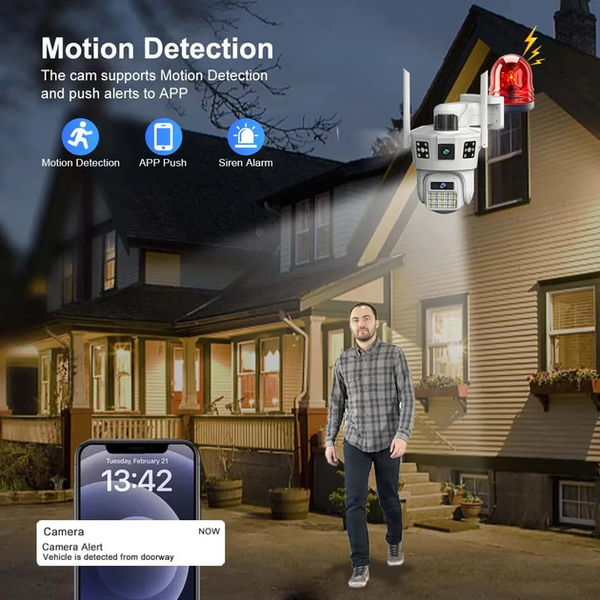 Wi Fi камера відеоспостереження 3 лінзи SD 39 APP V380pro G0386 фото