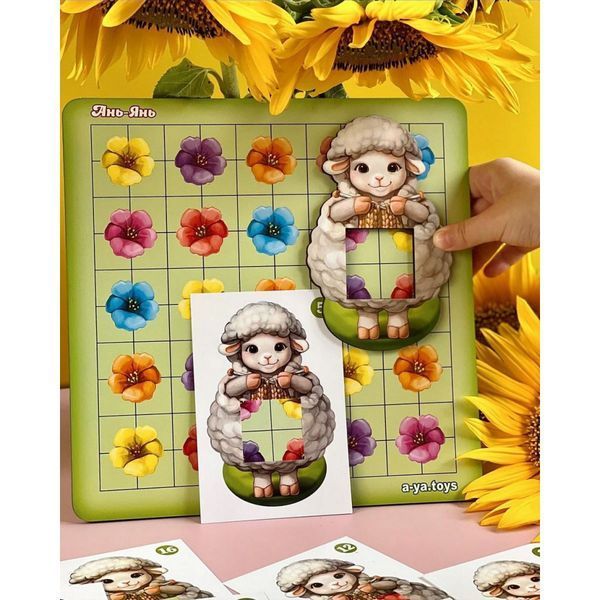 Дерев'яний пазл-сортер "Вівця на галявині" Ubumblebees (ПСФ096) PSF096, 20 карток PSF096 фото