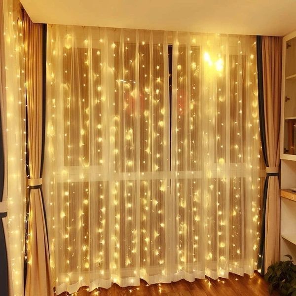 Гірлянда-штора світлодіодна 160 LED 2х2 м від USB Теплий LEDD160 фото