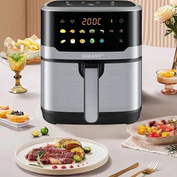 Аерофритюрниця Sokany SK 10085 2200W Аерогриль безмасляна мультипіч для приготування без олії 12л з сенсорним керуванням SK-10085 фото