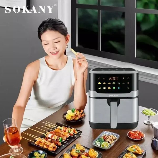 Аерофритюрниця Sokany SK 10085 2200W Аерогриль безмасляна мультипіч для приготування без олії 12л з сенсорним керуванням SK-10085 фото