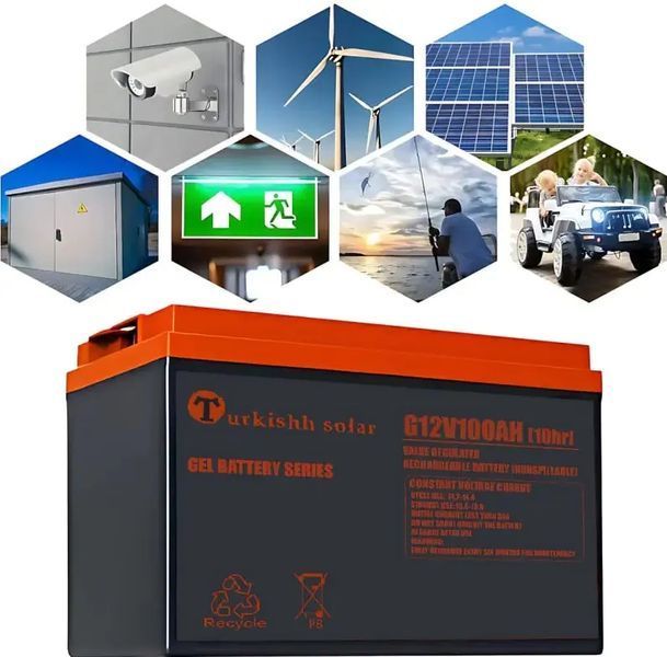 Гелевий акумулятор BATTERY GEL Turkishh Solar 12V 100 Ah M100a фото